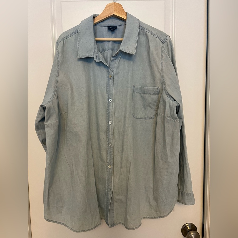 J. Jill Soft Blue Button Down Shirt